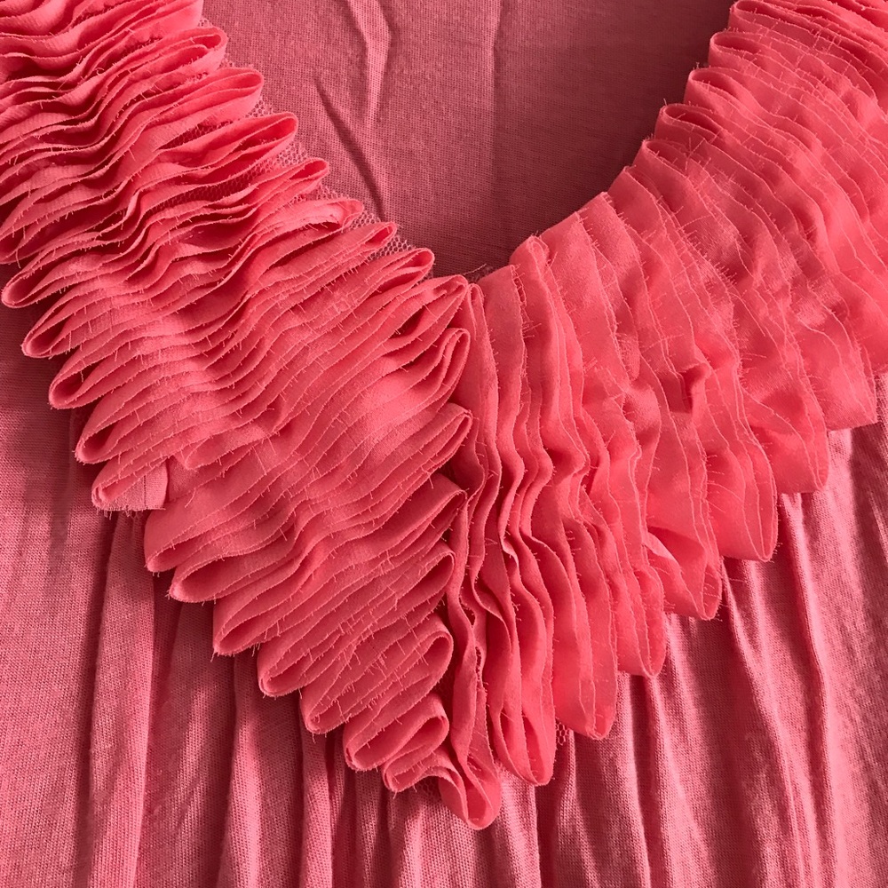 Pink Tank Top with Ruffle Detail - Picture 4 of 4